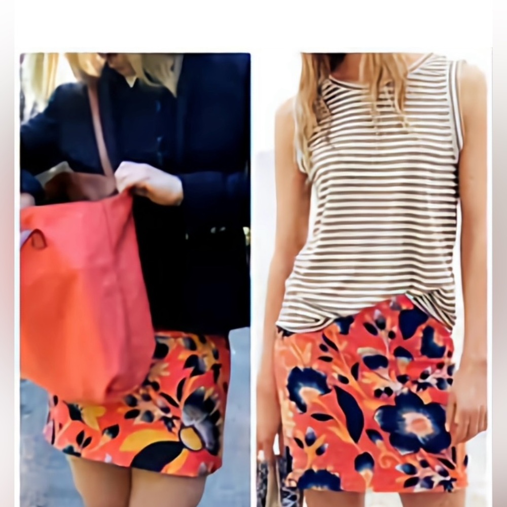 J CREW Floral Skirt Size 2